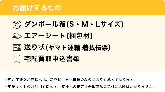 宅配キット一式